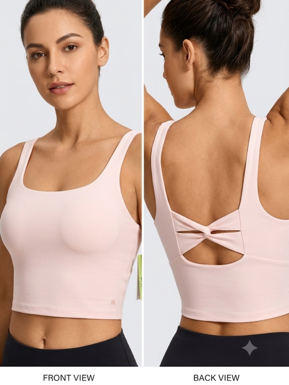 all in motion Pale Pink Longline Twist-Back Sports Bralette